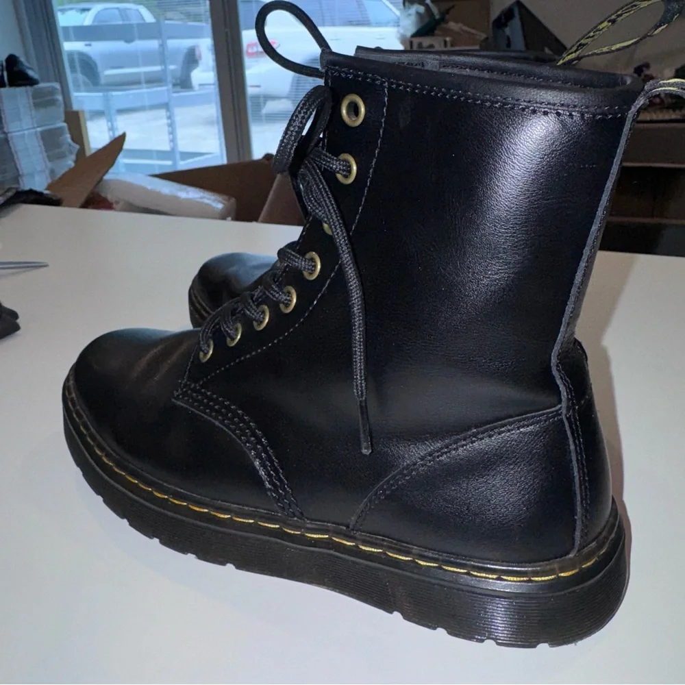 Dr. Martens Black Leather Combat Boots - Picture 2 of 9